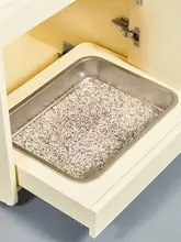大容量ステンレス製オープンキャットトイレ【防飛び散り・メインクーン対応・猫砂用】