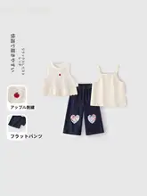 夏用 女の子用タンクトップとデニムパンツ【薄手・カジュアル】（セットアップ対応）