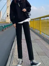 高腰毛織りパンツ【スリムフィット・カジュアル・レトロデザイン・九分丈】（セットアップ対応）