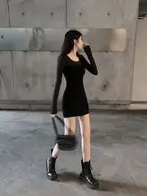 女性用ニットタイトワンピース【セクシー・体型を引き立てる・ショート丈】