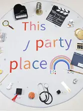 赤ちゃんの一歳誕生日祝い用 抓周道具セット【カーペット付き・男女兼用・誕生日デコレーション】