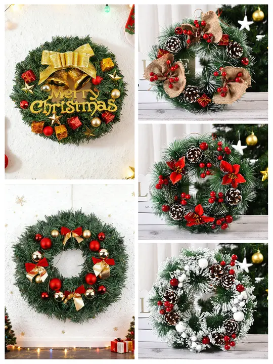 クリスマスリース ウォールデコ ドアハンガー 壁掛け リビング インテリア ギフト 飾り付け
