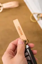 本革製 メンズヴィンテージ自動車キーリング【手作り・ヌバックレザー・ホースシュー】