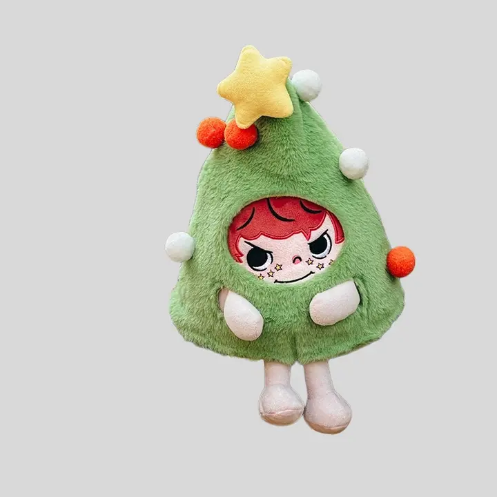 かわいいポケット妖精クリスマスツリーボアぬいぐるみ【カートゥーンデザイン】