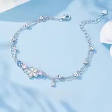 二重桜デザインブレスレット【オリジナルデザイン・女性用・誕生日ギフト】（セットアップ対応）