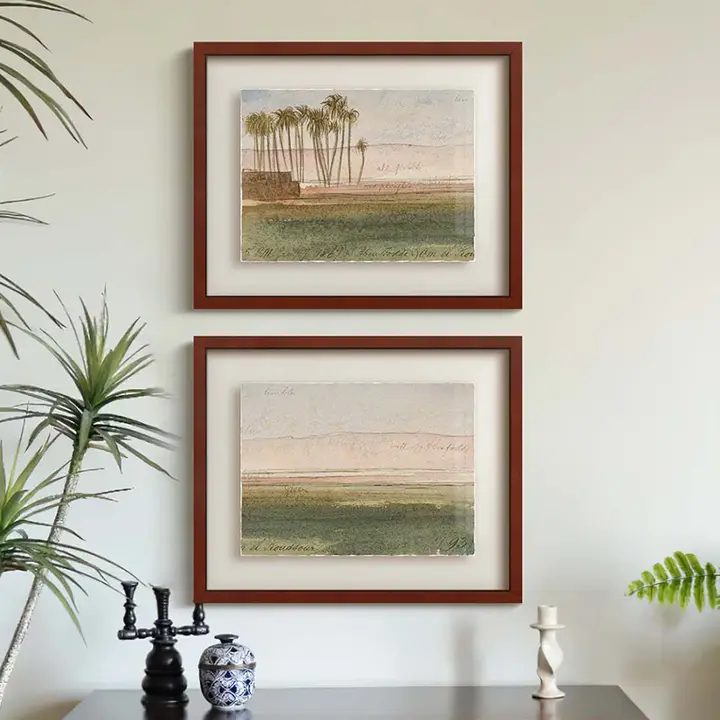 南フランス風 水彩風景の壁掛けアート【レトロデザイン・リビング・玄関・ダイニング用】