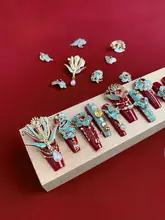 美しいデザインの赤い婚礼用ネイルアートアクセサリー【新中式スタイル・ジルコン装飾】