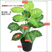 観葉植物風のフェイクグリーン【高さあり・モンステラ・ディスプレイ用】（セットアップ対応）