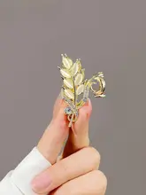 麦穗デザインの中型ヘアクリップ【ストーン付き・ショートヘア対応】