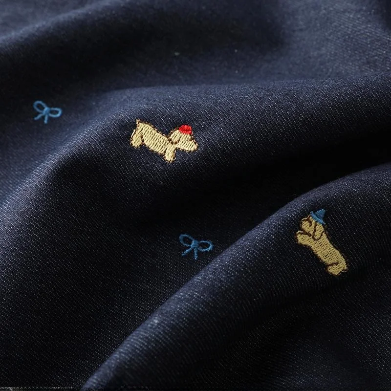 刺繍デニム生地のDIY使い方：コットンポリエステル混紡素材で実現するカジュアルな手作り