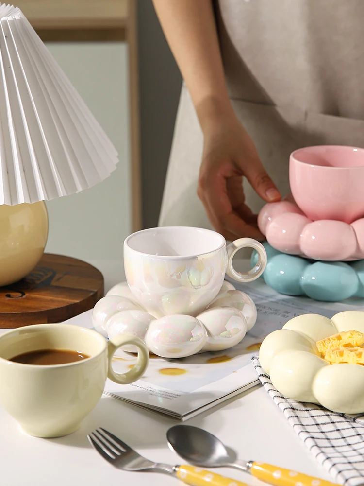 舍里サンフラワーコーヒーカップセット：北欧小清新風の陶器マグカップペアの実用性とシーン別適用
