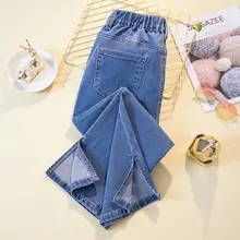 薄手のデニムトラウザー【スリムフィット・八分丈・レディース】