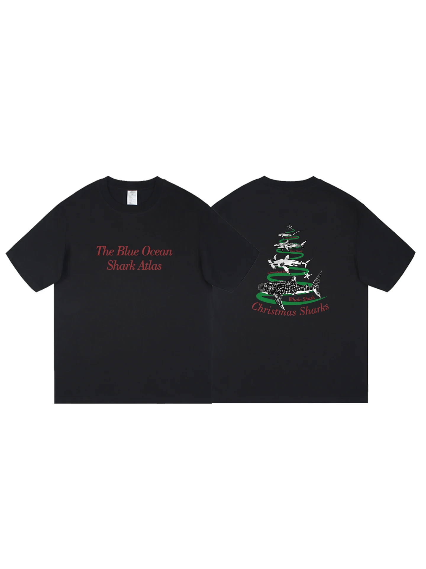 クリスマスシャークツリー Tシャツ：職場で気遣いを表すデザインの選択肢
