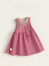 夏季のレトロで可愛い女の子用キャミソールワンピースとストライプトップス