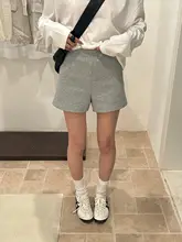 春のカジュアル高腰ショートパンツ【レディース・リモンティーグリーン・小柄向け】