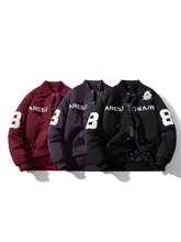 ユニセックス アメリカンヴィンテージ刺繍ベースボールジャケット【秋冬用・厚手・カジュアル】