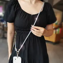 女性用斜め掛けスマホストラップ【長款・高級感・アウトドア・旅行用】
