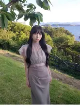 清楚で軽やか！薄手のタッキングシャツとキャミソールワンピース【フリルデ ザイン・夏用】（セットアップ対応）