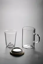Tlife ガラス製 茶葉分離フィルター付き高級和風茶器【お茶用カップ・茶道】