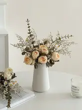 フェイクフラワーブーケ【小さなデイジーとバラ・インテリア装飾用・撮影背景用】