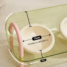 猫用ダブルボウル【水漏れ防止・洗浄可能・食事と水用・首の保護機能付き】（セットアップ対応）
