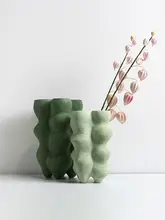 侘寂風の陶器製花瓶【リビング用・クリスマス装飾・インテリア】