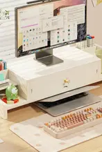 ディスプレイ用昇降スタンド【抽斗付き・デスクトップ収納】