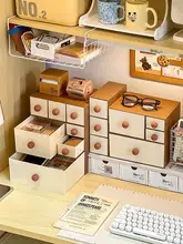 デスク上収納ボックス 引き出し式 積み重ね可能 文具 小物 メモ 手帳 雑貨 収納ラック 学生 一人暮らし