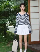 白色ハイウエストAラインスカート【レースデザイン・夏用・女性用】