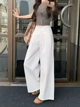 秋用 カジュアルパンツ【無地・ハイウエスト・ワイドレッグ・ストレートシルエット・九分丈】