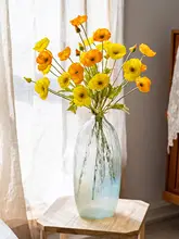 春色ポピーの造花アレンジメント【リビングやダイニングテーブル用・インテリア装飾】
