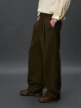 常緑つる草柄ツイードパンツ