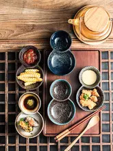 子母碗 レストラン/火鍋 用 調味料入れ 陶器 分格 高美観 特色