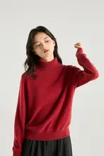 prefree 低彩度ハナカンザシレッド 100%カシミヤセーター