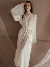 セクシーレースのローブ【アイスシルク・ロング・大きいサイズ・夏用】