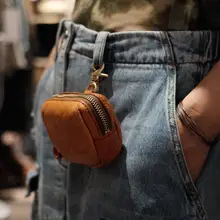 レトロなデザインの厚手本革財布【ユニセックス・小銭入れ・カードホルダー・キーケース・ウエストポーチ】