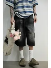 ヴィンテージ風ウォッシュドデニムハーフパンツ【ゆったりストレート・夏用・メンズ】（ セットアップ対応）