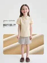 Tシャツ キッズ ガールズ 半袖 ポロ襟 着回し おしゃれ 韓流 夏