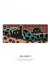 黒猫デザインの加熱マウスパッド【超大サイズ・冬用・防水・快適デスクトップ】
