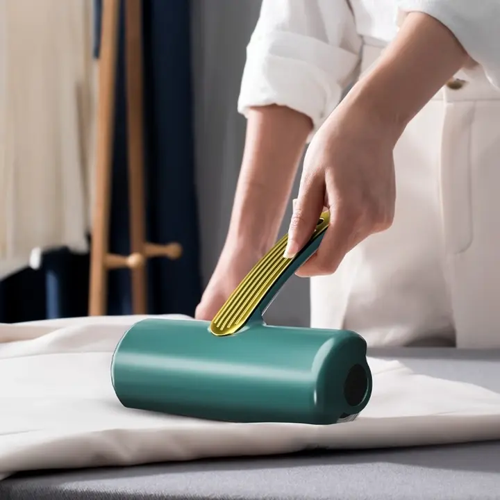 衣類用粘着ローラー【可撕式・髪の毛除去用・交換可能なロール紙付き】