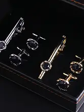 ビジネスマン用ネクタイクリップとカフスボタン【フレンチシャツ用・スーツ用】（セットアップ対応）