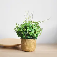 編み込みかご 偽造緑植物 組み合わせ植木鉢 ゲストハウス ソフト装飾 アイテム ナチュラルスタイル