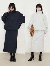 オーバーサイズジッパーパーカー【ラインデザイン・スウェットパンツ・スカート付き】（セットアップ対応）