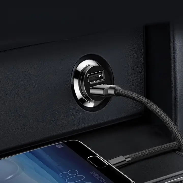 車載用ミニUSB充電器【QC3.0急速充電・超小型・デュアルポート・多機能】