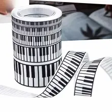 ピアノキャラクター柄のインクリボンギフトボックス【ハンドメイドリボン包装】