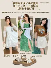 女性用厚底ビーチサンダル【夏用・デザイン・外出用】