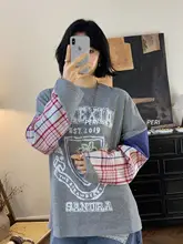 ストロベリープリントチェック柄コットン長袖Tシャツ【レディース・春用】