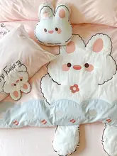可愛いウサギ刺繍デザイン ベッド用4点セット【全棉・お手入れ簡単・1.5m用】