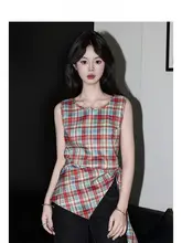 Forever 21 フレンチ レトロ レッド チェック柄 タンクトップ