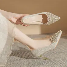 幅広脚対応のフランス式ハイヒール【ウェディングシューズ・普段使い・大きいサイズ】（セットアップ対応）